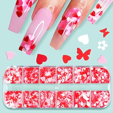 12 Grids Heart Nail Art Stickers for Creative Decoration