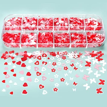 12 Grids Heart Nail Art Stickers for Creative Decoration