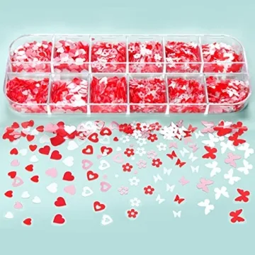 12 Grids Heart Nail Art Stickers for Creative Decoration