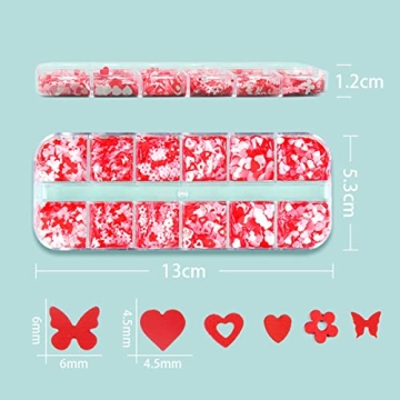 12 Grids Heart Nail Art Stickers for Creative Decoration