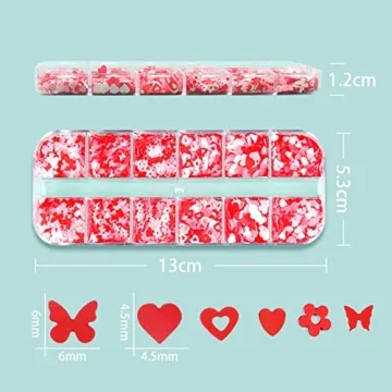 12 Grids Heart Nail Art Stickers for Creative Decoration