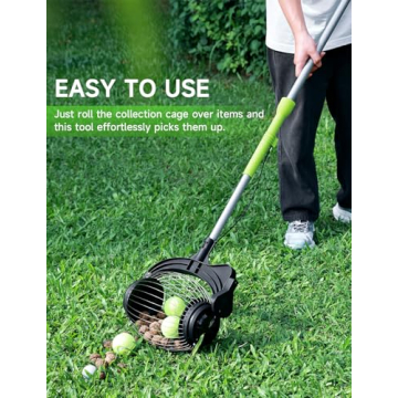 Multi-Purpose Nut Gatherer with 1.8-Gallon Capacity – Easy Emptying Roller for Yard Cleanup
