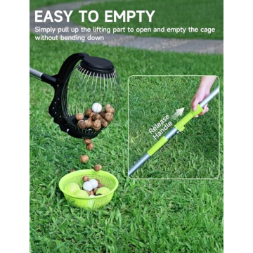 Nut Gatherer for Walnuts with No-Bend Design and Capacity