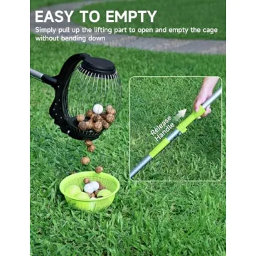 Nut Gatherer for Walnuts with No-Bend Design and Capacity