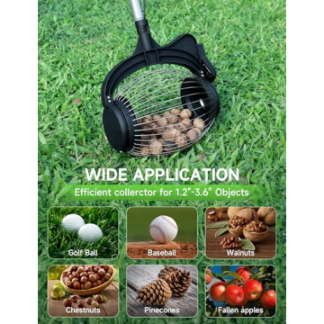 Nut Gatherer for Walnuts with No-Bend Design and Capacity