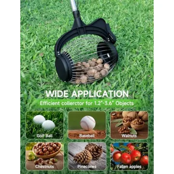 Nut Gatherer for Walnuts with No-Bend Design and Capacity