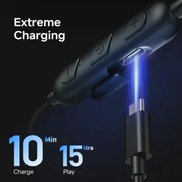 CXK Neckband Bluetooth Headphones 80Hrs Playtime IPX6 Waterproof