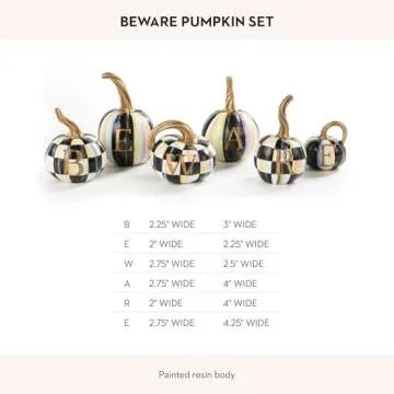 Charming MacKenzie-Childs Beware Pumpkin Decor Set