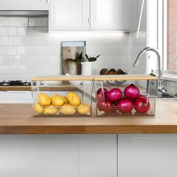 Stylish Stackable Pantry Baskets for Kitchen Organization