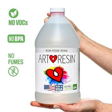ArtResin - Epoxy Resin - Clear - Non-Toxic - 1 gal (0.5 gal Resin + 0.5 gal Hardener) (3.78L)