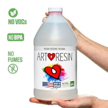 ArtResin - Epoxy Resin - Clear - Non-Toxic - 1 gal (0.5 gal Resin + 0.5 gal Hardener) (3.78L)