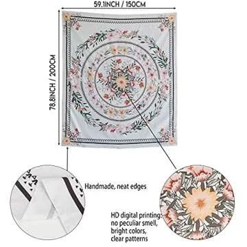 GONITYOU Floral Medallion Tapestry Mandala Tapestry Bohemian Tapestry Plant Tapestry Flower Tapestry Hippie Tapestry for Room Bedroom Living Room Study ( 59.1"x78.8")