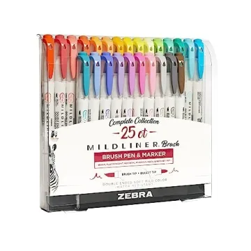 Zebra Pen Mildliner Brush Markers - Dual Tip Pastel Set