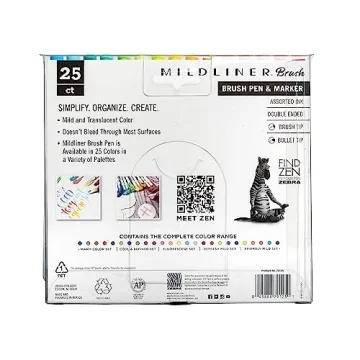 Zebra Pen Mildliner Brush Markers - Dual Tip Pastel Set