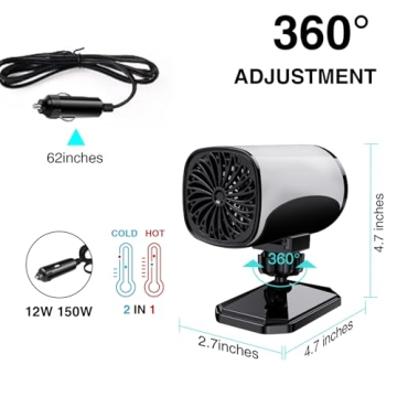 Portable Car Heater with Rapid Heating and Cooling Mode