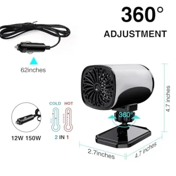 Portable Car Heater with Rapid Heating and Cooling Mode