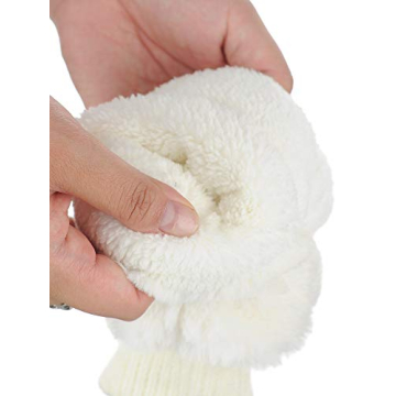 C.C Women's Cozy Fingerless Sherpa Mittens for Winter
