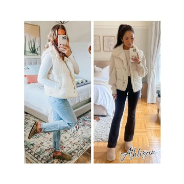 Athlisan Women Zip Up Puffer Vest - Stylish and Warm