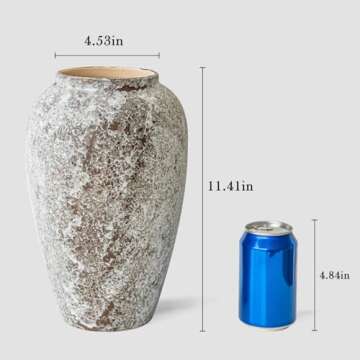 COTYNI Rustic Ceramic Floor Large Vase for Farmhouse Decor, Pottery Clay Tall Terracotta Vase for Fl...