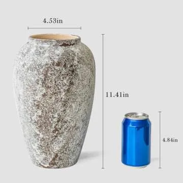 COTYNI Rustic Ceramic Floor Large Vase for Farmhouse Decor, Pottery Clay Tall Terracotta Vase for Fl...