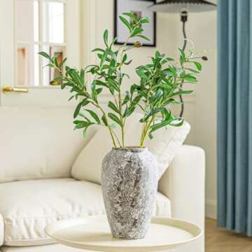 COTYNI Rustic Ceramic Floor Large Vase for Farmhouse Decor, Pottery Clay Tall Terracotta Vase for Flowers, Pottery Vase for Living Room Decor, Shelf, Mantel Decoration, Wedding Housewarming Gift