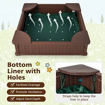 Durable Kids Sandbox with Cover for Outdoor Fun