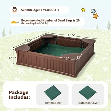 Durable Kids Sandbox with Cover for Outdoor Fun