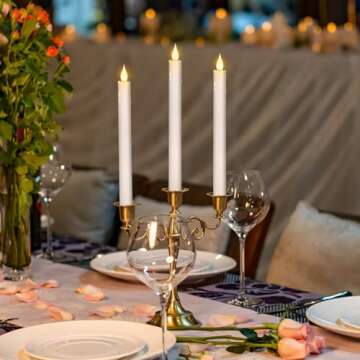 milysoek 2 Pcs Flameless Taper Candles with Remote Flickering Battery Operated Candles,led candlesti...