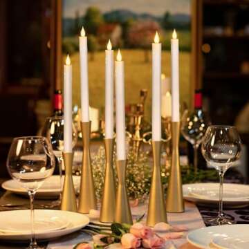 milysoek 2 Pcs Flameless Taper Candles with Remote Flickering Battery Operated Candles,led candlesticks Plastic,Candle Sticks Battery Powered,10.6 Inches For Fireplace Wedding Holiday Home Decor,White