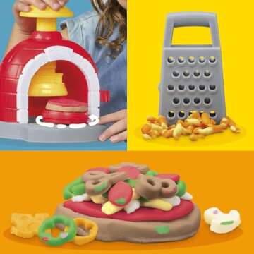 Play-Doh Kitchen Creations Pizza Oven Playset with 6 Cans & 8 Accessories, Back to School Classroom Supplies, Play Food & Cooking Toys, Preschool Toys, Ages 3+