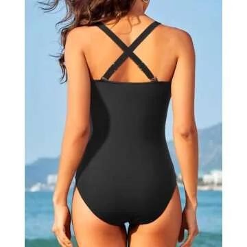 Yonique Plus Size One Piece Swimsuits Tummy Control