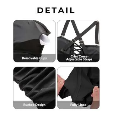 Yonique Plus Size One Piece Swimsuits Tummy Control