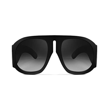 FEISEDY Retro Trendy Avaitor Sunglasses for Women Men Oversized Vintage 70s 80s Sunglasses Flat Top Shield Shades B2745