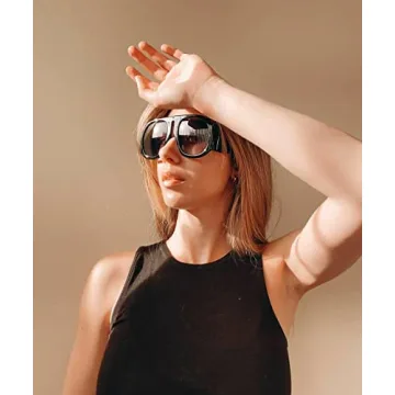FEISEDY Retro Trendy Avaitor Sunglasses for Women Men Oversized Vintage 70s 80s Sunglasses Flat Top Shield Shades B2745