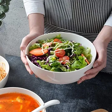 TGLBT 55oz Porcelain Salad Soup Bowls 3 Pack White