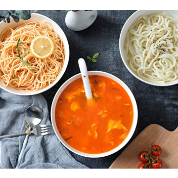 TGLBT 55oz Porcelain Salad Soup Bowls 3 Pack White