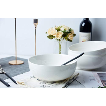 TGLBT 55oz Porcelain Salad Soup Bowls 3 Pack White