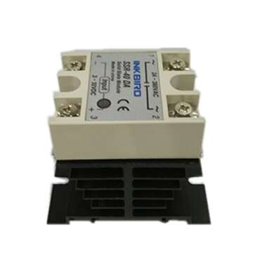Inkbird Solid State Relay 40DA with Black Heat Sink for PID Controllers