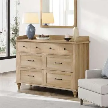 WAMPAT Farmhouse Dresser with 6 Drawers for Kids & Home