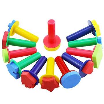 Kuqqi 12pcs Assorted EVA Sponge Painting Stamper Foam Sponge Brush Painting Tools for Painting Drawi...