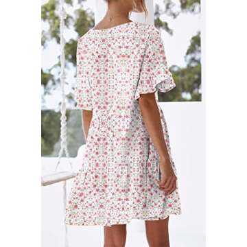 Summer Casual Dress With Pocket and Ruffle Sleeves