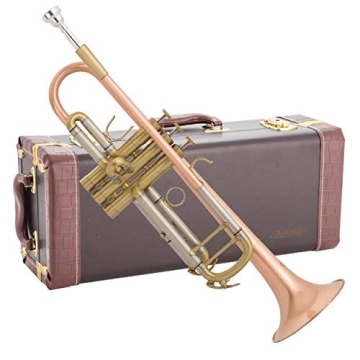 SDTR-2019HD Heavy Duty Rose Brass Trumpet - Professional Bb Key with Brushed Finish