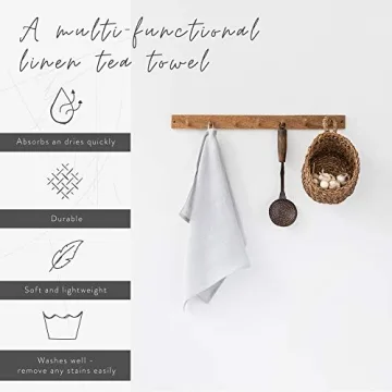 MagicLinen Linen Tea Towels Set of 3 in Light Gray