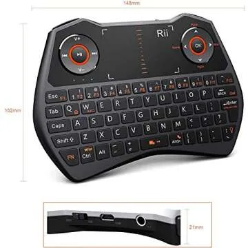 reiie Rii i28 5 in 1 Wireless Mini Keyboard/Touchpad/Flying Mouse/Earphone Jack/Backlit Work for PC,Raspberry Pi 2 3, Android TV Box,XBMC,Windows 7 8 10