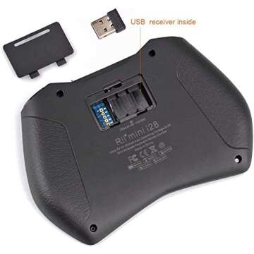 reiie Rii i28 5 in 1 Wireless Mini Keyboard/Touchpad/Flying Mouse/Earphone Jack/Backlit Work for PC,Raspberry Pi 2 3, Android TV Box,XBMC,Windows 7 8 10