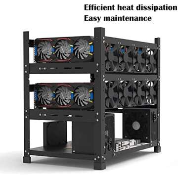 XIANXIAN Mining Rig Frame for 12 GPUs, Durable Design