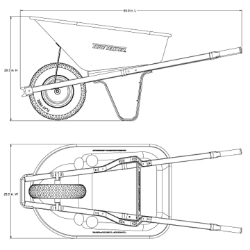 True Temper 6 Cu. Ft Steel Wheelbarrow with Flat Free Tire