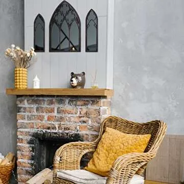 BOUMUSOE 3 Pack Gothic Mirrors Wall Decor, Cathedral Arch Frame Tiny Mirror Goth Room Decor - 9.8 inches Spooky Decorative Rustic Wall Hanging Decor for Bedroom Bathroom Living Room
