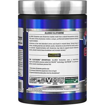 ALLMAX Nutrition L - Glutamine Powder, Muscle Recovery Formula, Gluten Free, Vegan, 1000 Grams