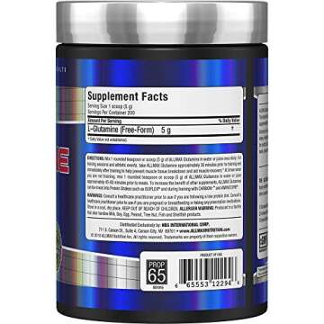 ALLMAX Nutrition L - Glutamine Powder, Muscle Recovery Formula, Gluten Free, Vegan, 1000 Grams